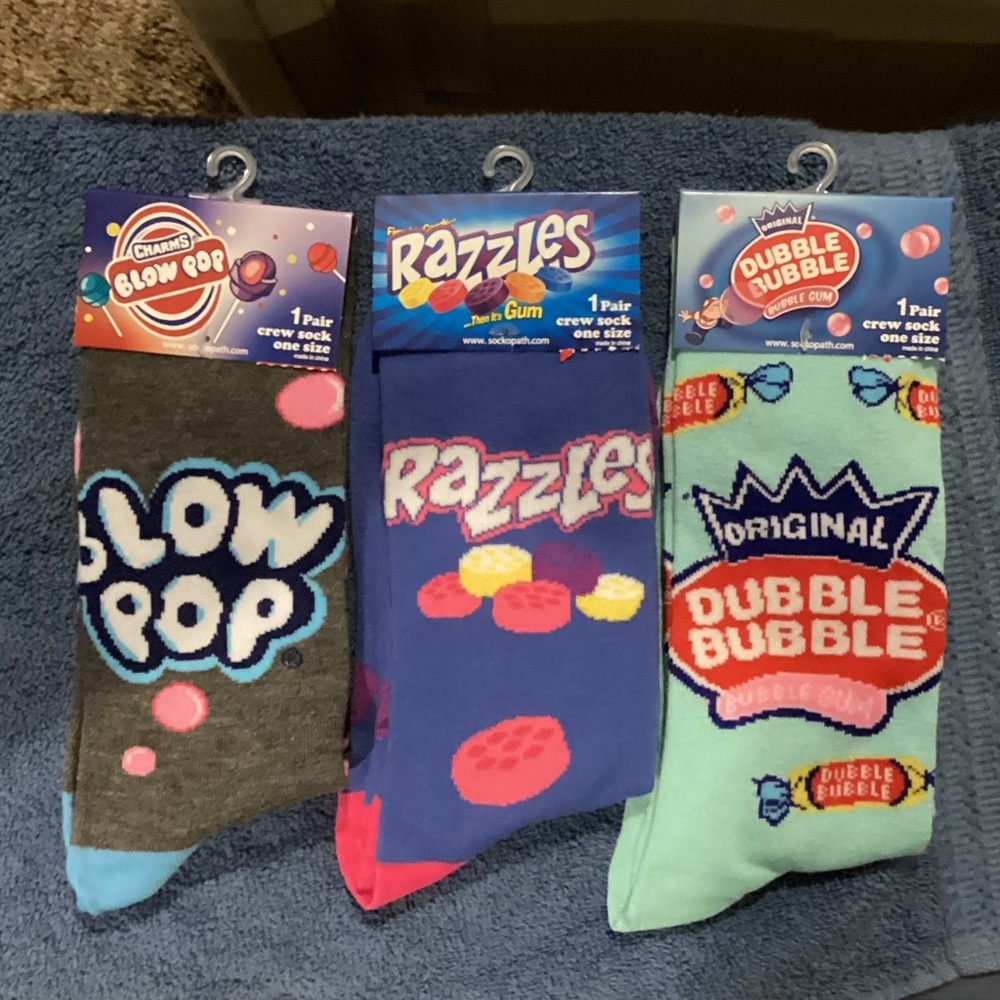 Blow Pop, Razzles, and Dubble Bubble Crew Socks Set